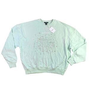 Forever 21 x Sagittarius Star Sign Beaded Embroidered Oversized Sweater NWT - XL